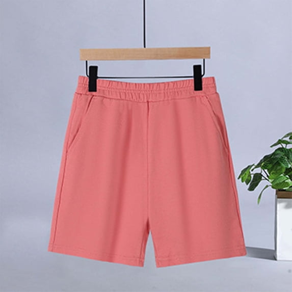 Kids Shorts Loose Fit Red Shorts Elastic Girl Summer Outfits 9-10 Years