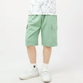 thumbnail image 1 of Kids Shorts Pull on Green Shorts Elastic Kids Summer 7-8 Years, 1 of 8