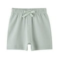 thumbnail image 1 of Kids Shorts Pull on Green Shorts Elastic Waist Girls Summer 6-12 Months, 1 of 2