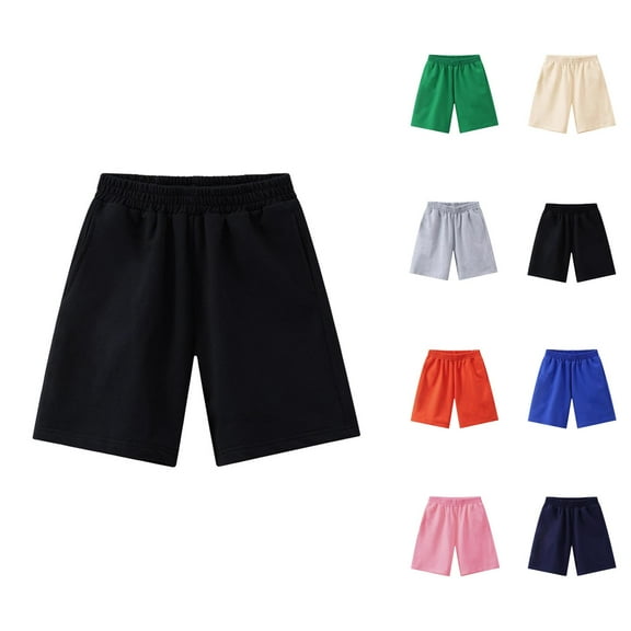 Kids Shorts Toddler Shorts Stretch Solid Color Shorts Boys Girls Casual Quarter Pants Medium Sized Children Simple Casual Pants