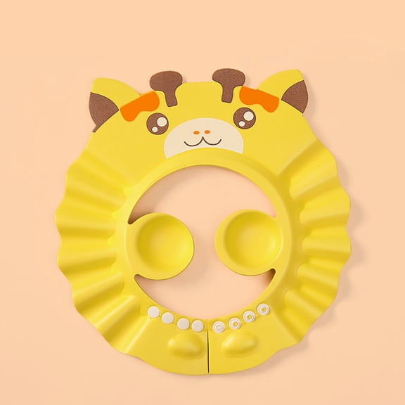 Kids Shower Caps for Bath Time, Baby Shower Cap with Ear Covers, Baby Shower Cap Shield, Adjustable Visor Hat for Eye and Ear Protection for 0-9 Years Old Children, Cute Lion Bath Cap Gifts