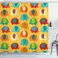 thumbnail image 1 of Ambesonne Jungle Shower Curtain, Elephants Ornaments, 69"Wx70"L, Multicolor, 1 of 2