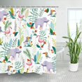 thumbnail image 1 of Kids Shower Curtain for Bathroom Woodland Shower Curtain for Kids Elephant Shower Curtain Set with Hooks Cute Animals Flamingo Jungle Kids Bathroom Decor Set for Toddler Baby, 72''''Wx72 H, 1 of 5