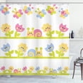 thumbnail image 1 of Ambesonne Tulip Shower Curtain, Colorful Cartoon Garden, 69"Wx75"L, Pale Green Pale Blue, 1 of 3