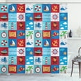 thumbnail image 1 of Ambesonne Marine Shower Curtain, Cartoon Nautical, 69"Wx84"L, Multicolor, 1 of 3