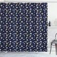 thumbnail image 1 of Ambesonne Space Shower Curtain, Cat Flying to Outer Space, 69"Wx70"L, Pale Blue Mustard Indigo, 1 of 3
