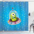 thumbnail image 1 of Ambesonne Space Shower Curtain, Comic UFO and Alien, 69"Wx70"L, Multicolor, 1 of 3