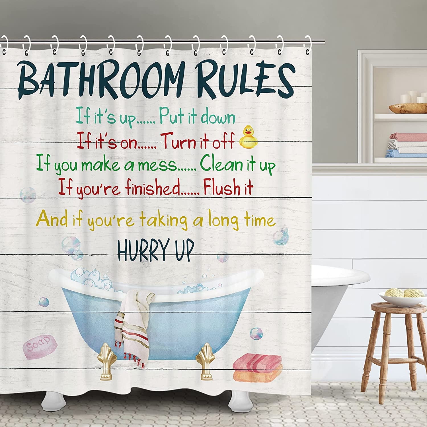 Kids Shower Curtain, Girls Shower Curtain, Boys Shower Curtain, Funny