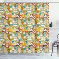 thumbnail image 1 of Ambesonne Funny Shower Curtain, Teddy Bears Doodle Comic, 69"Wx75"L, Multicolor, 1 of 3
