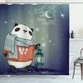 thumbnail image 1 of Ambesonne Panda Shower Curtain, Panda Bear Winter Night, 69"Wx70"L, Multicolor, 1 of 3