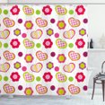 thumbnail image 1 of Ambesonne Retro Shower Curtain, Patchwork Flowers Hearts, 69"Wx84"L, Multicolor, 1 of 2
