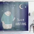 thumbnail image 1 of Kids Shower Curtain, Polar Bear in a Sweater Holding a Star in His Hand Sweet Dreams Print, Fabric Bathroom Set with Hooks, 69W X 75L Inches Long, Pale Grey Indigo Seafoam, by Ambesonne, 1 of 3