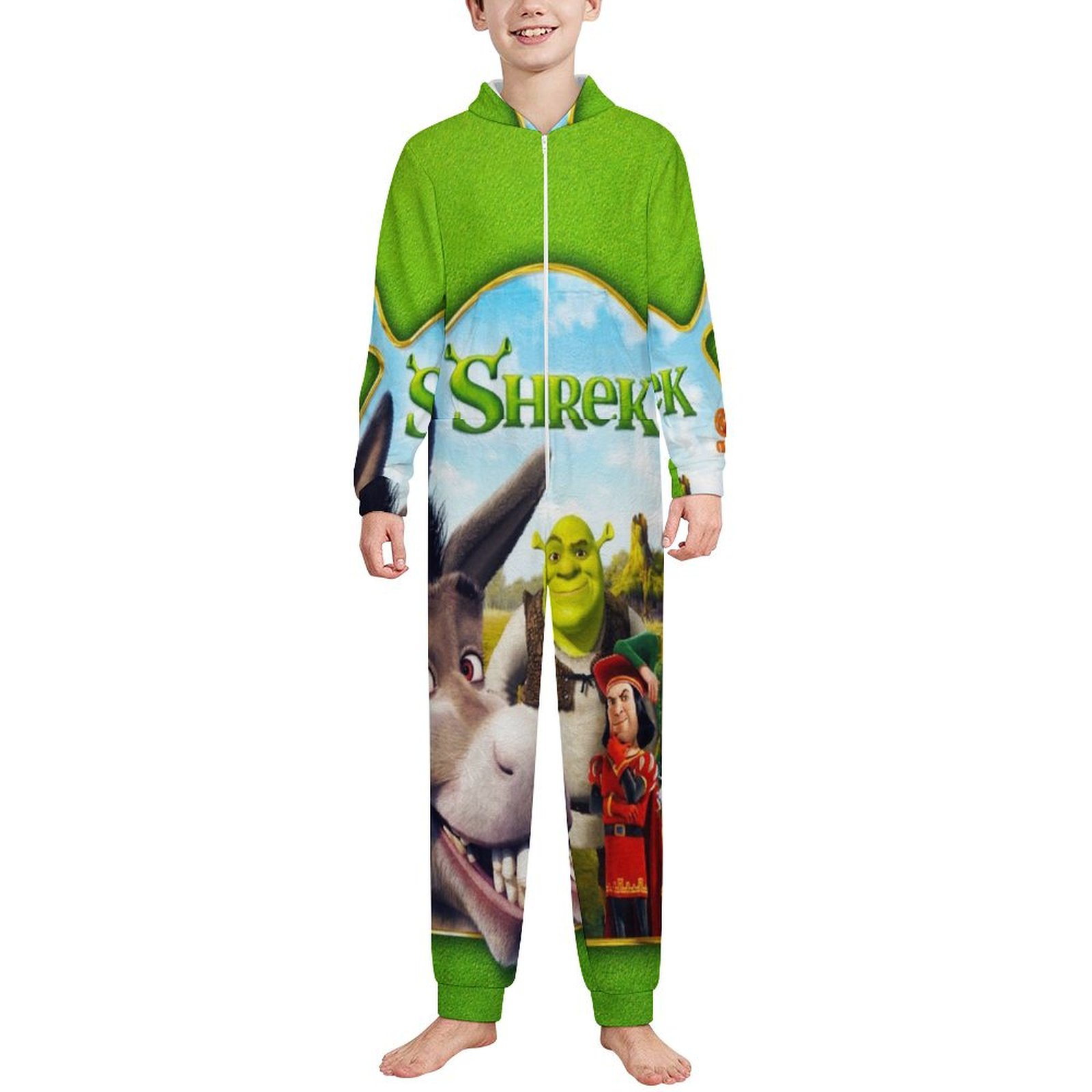 Kids Cheese Onesie Pajamas – Yellow Hooded Jumpsuit, Zip-Up, Unisex 4-14 Years (Soft Velvet)