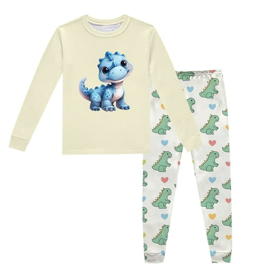 Kids Silk Pajamas Girls Animal Button Down Solid Tops T Shirt Set Pjs Sleepwear Outfits Pjs For Girls Size 7T Cute Boy Girl Clothing