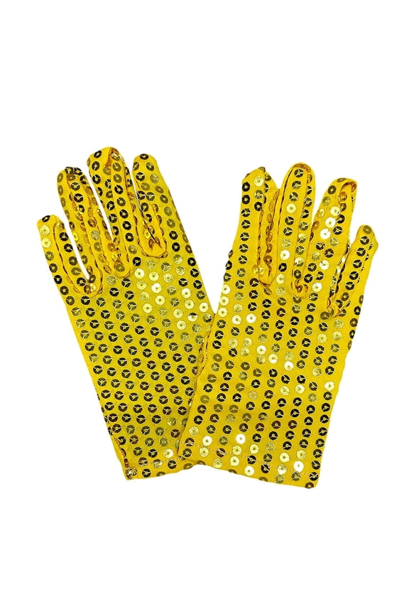 Kids Silver Sequin Glitter Gloves Boys Girls Dance Skating Cosplay Performance Gloves