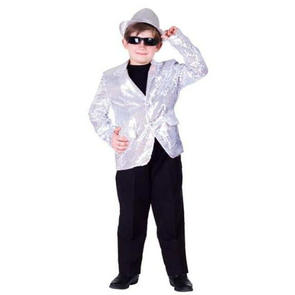Kids Silver Sequined Blazer, Large - Age 12 to 14