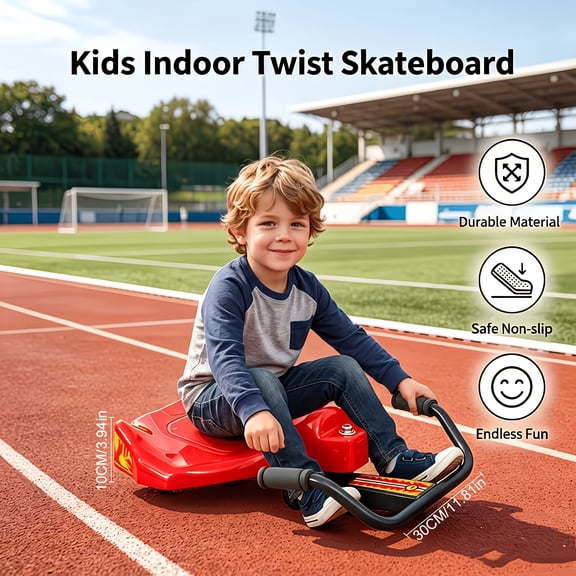 Kids Sit Skate Wiggle Scooter - Self Propelled Zig Zag Motion Ride On Toy for Boys Girls Ages 5+, 360 Swivel Drift Board with Quiet Wheels, No Pedals or Batteries Needed, Safe Low Gravity