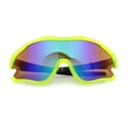 thumbnail image 1 of Kids Size Boys Xloop Shield Color Mirror Plastic Wrap Around Sport Sunglasses Green - Teal Mirror, 1 of 1