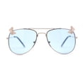 thumbnail image 1 of Kids Size Girls Butterfly Metal Jewel Pin Aviator Sunglasses Gold - Blue, 1 of 4