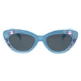 thumbnail image 1 of Kids Size Girls Large Rhinestone Bling Thick Plastic Mod Cat Eye Sunglasses Blue Black, 1 of 3
