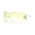 thumbnail image 1 of Kids Size Glitter Arm Wrap Shield Racer Rimless Plastic Sunglasses Clear - Yellow, 1 of 4