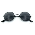 thumbnail image 1 of Kids Size Retro Iconic Hippie Round Circle Lens Metal Rim Sunglasses All Black, 1 of 8