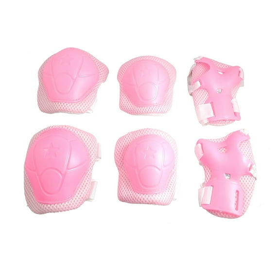 Kids Skate Cycling Protective Gear Set Wrist Elbow Knee Guard Pads Pink