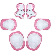 Kids Skating Cycling Protective Gear Set,Knee and Elbow Pads Wrist Guard for Boy Girl 3-7 Years (Pink)