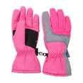 thumbnail image 1 of Kids Ski Gloves Kid's Winter Waterproof Snow Gloves, Pink Grey, S(4-6Y), 1 of 4