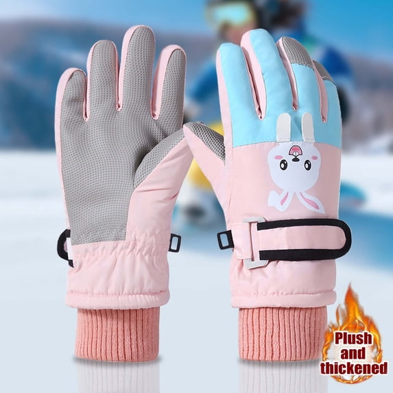 Kids Ski Gloves for Outdoor Sports4-9 Years Toddler Kids Boys Girls Gloves Winter Outdoor Windproof Warm Lock Temperature Ski Gloves