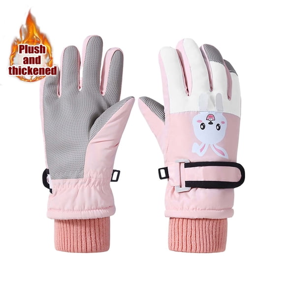 Kids Ski Gloves for Outdoor Sports4-9 Years Toddler Kids Boys Girls Gloves Winter Outdoor Windproof Warm Lock Temperature Ski Gloves on Clearance