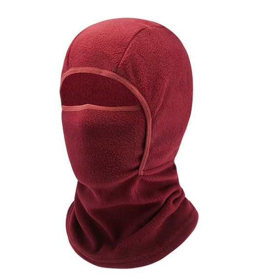 Kids Ski Mask Balaclava Hat Cold Weather Warm Winter Windproof Fleece Caps Boys Girls Full Face Masks 2-in-1, Wine 5-12 Years