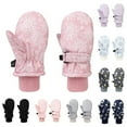 thumbnail image 1 of Kids Ski Mittens Gloves Waterproof Breathable Winter Warm Snow Gloves Toddler Girls Boys Black 4 Y-8 Y, 1 of 4