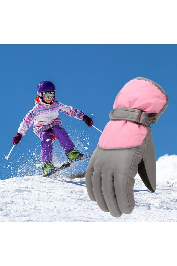 Kids Ski Snow Gloves Winter Cold Weather Windproof Warm Snowboard Sport Mittens for Boys Girls