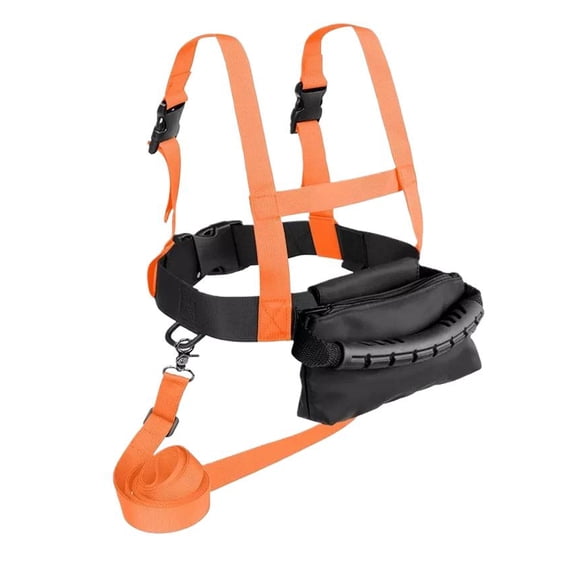 Kids Ski & Snowboard Training Harness with 7ft Leash, Adjustable Safety Shoulder Strap for Toddlers & Beginners, Professional Speed Control Skiing Aid for Kids - Orange
