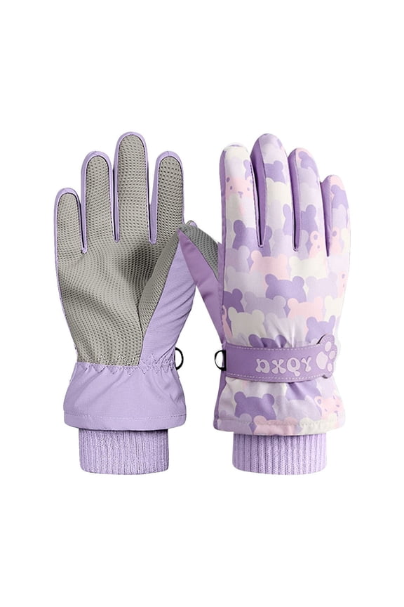 Kids Ski Snowboard Windproof Insulated Warm Winter Mittens For Boys Girls Youth Outdoor Sports