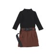 thumbnail image 1 of Kids Skirt Suit Long Sleeve High Collar Knitted Sweater Short Skirt, 1 of 9