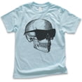 thumbnail image 1 of Kids Skull With Sunglasses Shirt, Youth Kids Boy Girl T-Shirt, Halloween Shirt, Skull Graphic Shirt, Light Blue, X-Large, 1 of 4