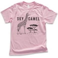 thumbnail image 1 of Kids Sky Camel Shirt, Youth Kids Boy Girl T-Shirt, Funny Giraffe Shirt, Safari Shirt, Light Pink, X-Small, 1 of 4