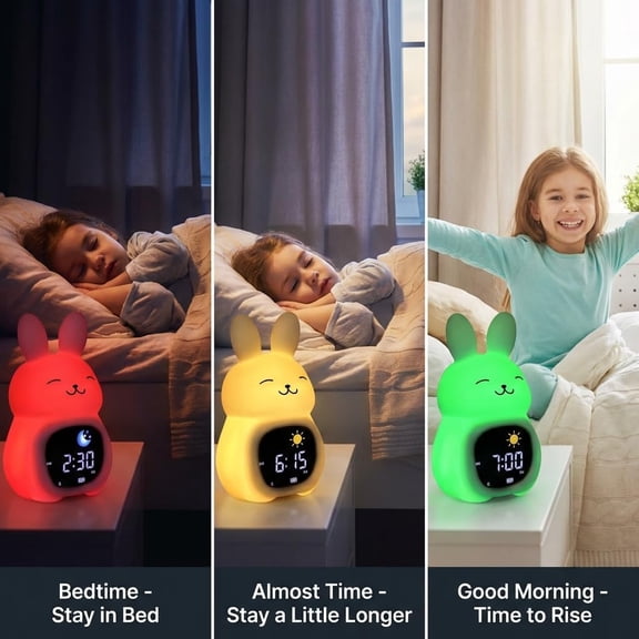 Kids Sleep Trainer with App Control - OK to Wake Clock for Kids Ages 4+, Color-Changing Night Light, Alarm & Sound