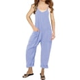 thumbnail image 1 of Kids Sleeveless Solid Color Casual Jumpsuit Spaghetti Strap Girls Romper, 1 of 2