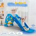 thumbnail image 1 of Kids Slide for Indoor and Outdoor, Freestanding Slide for Toddler Playground Slipping Slide Climber Toy Playset with Basketball Hoop & Ball-Blue, 1 of 4