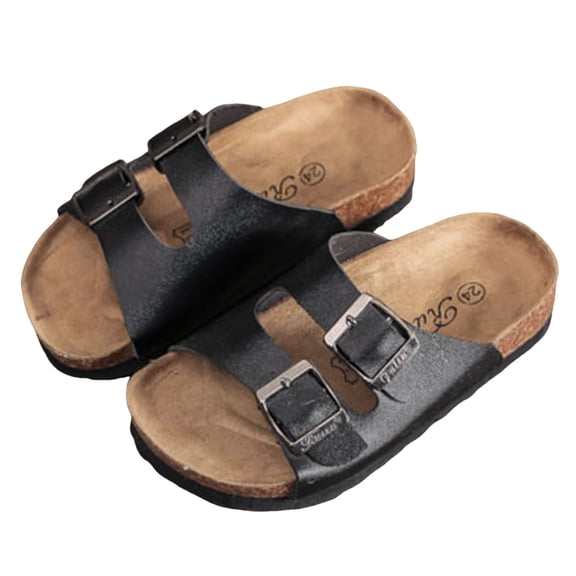 Kids Slides for Backyard Girl's Ruffle Single Band Slides Slippers PU Leather Open Toe Slip on Slippers Girls Sandals Size 1 Kids Flip Flops Size 13