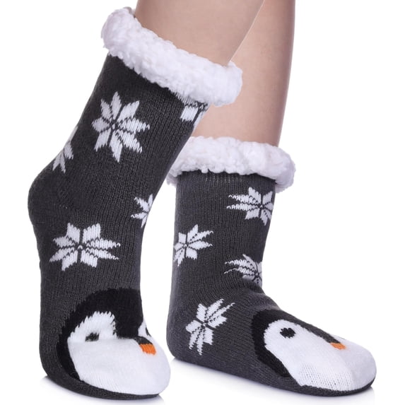Kids Slipper Socks Boys Girls Fuzzy Soft Thick Cozy Warm Fleece lined Winter Indoor Christmas Socks