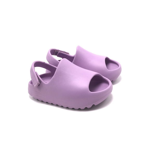 Kids Slipper Unisex Anti-Slip Solid Color Walking Shoes Indoor Sandals for Summer Light Pink/Beige/Green/Yellow/PurpleGreen