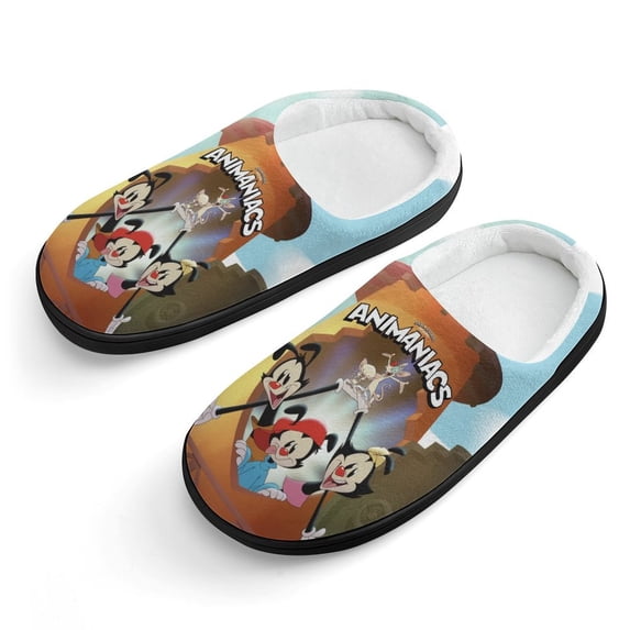 Kids Slippers Animaniacs House Slippers Warm Soft Plush Slipper Anti-Slip Winter House Shoes for Boys Girls