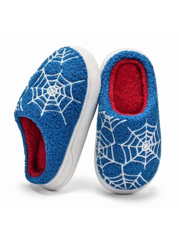 Kid Cotton Slipper for Toddler Boys Girls, Soft Plush Cute Fuzzy Winter Slide House Slippers, Warm Non‑Slip Thick Sole Footwear for Little Kid & Big Kid