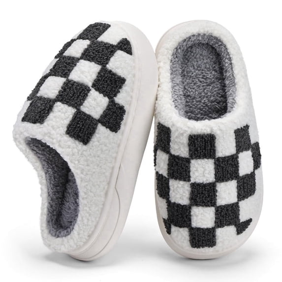 Kid Cotton Slipper for Toddler Boys Girls, Soft Plush Cute Fuzzy Winter Slide House Slippers, Warm Non‑Slip Thick Sole Footwear for Little Kid & Big Kid