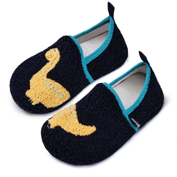 Kid Cotton Slipper for Toddler Boy & Girls, Soft Plush Cute Fuzzy Winter House Sock Shoes, Warm Non‑Slip Rubber Sole Footwear for Little Kid & Big Kid