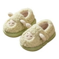 thumbnail image 1 of Kids Slippers Girls Cozy Winter Slippers for Kids Toddler Soft Plush Indoor Slippers Non with Cute Sheep Design Baby Slippers Green 33, 1 of 5